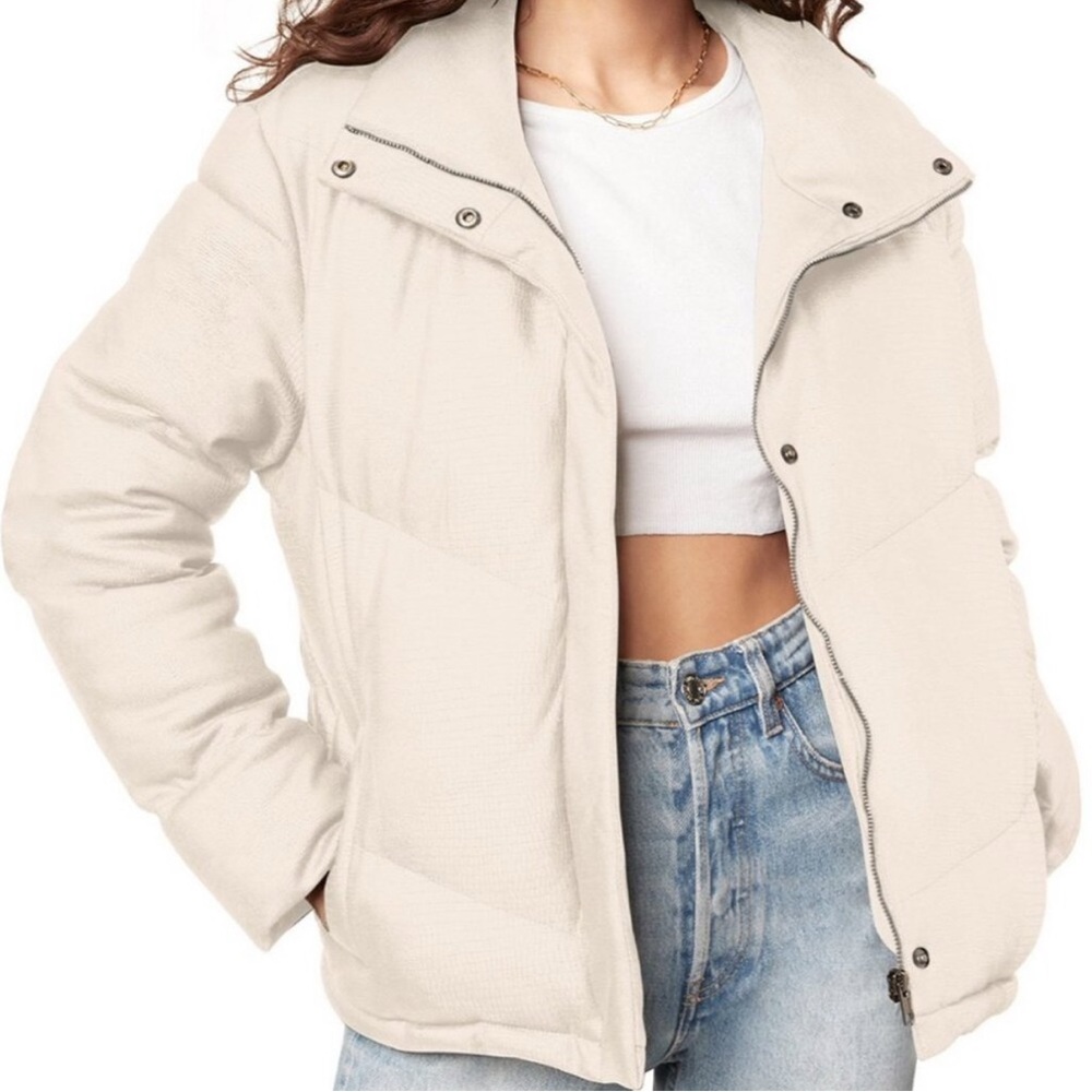 Steve Madden BB Dakota Answer My Layer Faux Leather Puffer Jacket